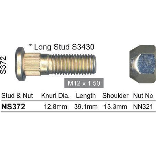 NICE PRODUCTS WHEEL STUD AND NUT
