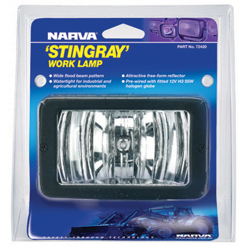 Stingray Watertight Work Lamp, Wide Flood Beam, 138 x 82mm 72420
