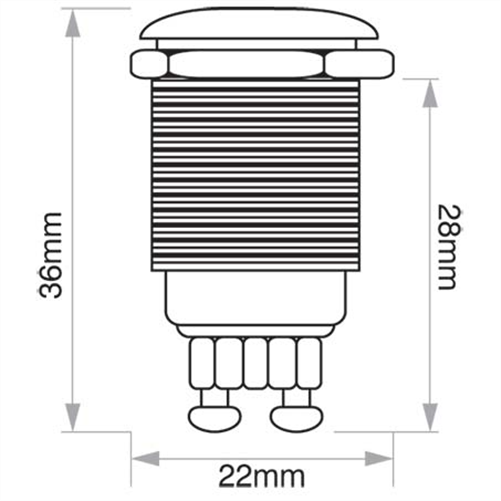 Push Button Switch Momentary On SPST (Contacts Rated 20A @ 12V) 60037BL