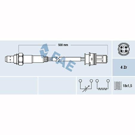 FUELMISER OXYGEN SENSOR DIRECT FIT 4 WIRE 500MM CABLE