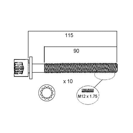 Permaseal Cylinder Head Bolt Set HBS100