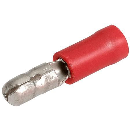 Narva Crimp Terminal Male Bullet Red Insulated 4.3mm - 14 Pce