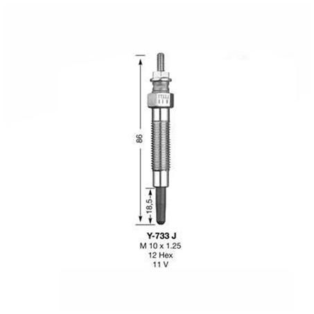 NGK GLOW PLUG - (METAL) Y-733J