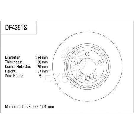 TRW Disc Brake Rotor 324mm x 18.4 Min