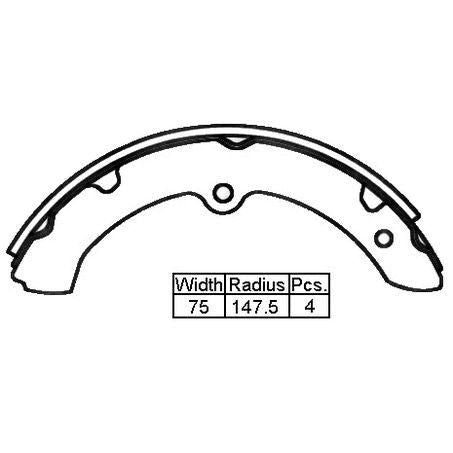 XP BRAKE SHOE REAR - TOYOTA DYNA 84-87 S/TIRE 295 X