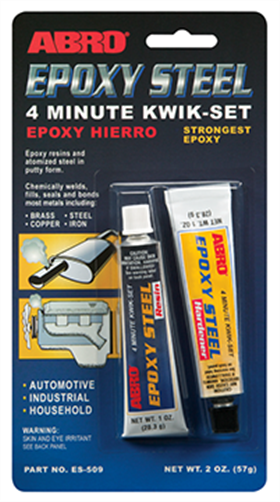 ABRO EPOXY STEEL ADHESIVE 4 MIN AUTO GRADE 2 oz