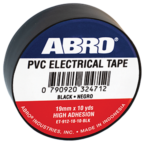 ABRO ELECTRICAL TAPE 12mmx18mmx10yds Black