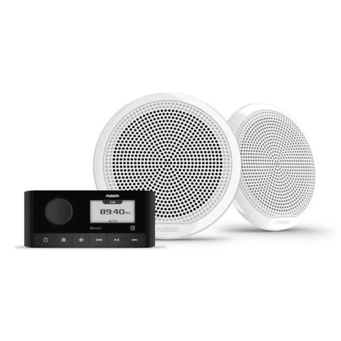 FUSION ELECTRONICS FUSION MARINE STEREO KIT MS-RA60 WITH EL CLASSIC WHITE SPEAKERS 010-02405-51