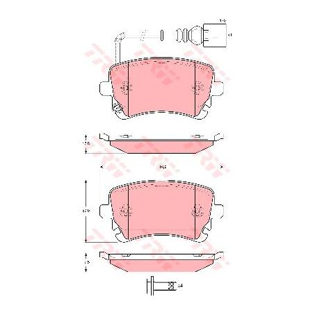 TRW Brake Pad Set Inc. Wear Sensor