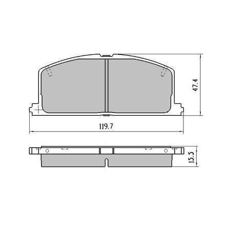 Royale Ceramic Ultra Brake Pad Set L:120 H:47.5 T:15 - BP308