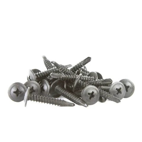 #8 x 25mm Black Button Head Self-Drilling Screws | Zinc Plated | Pack of 100