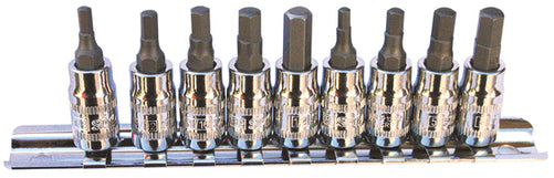 SP Tools Socket Rail Set 9pc 1/4 Dr Inhex