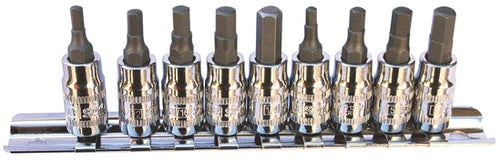 SP Tools Socket Rail Set 9pc 1/4 & 3/8 Dr Metric Inhex
