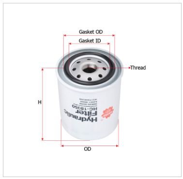 SAKURA HYDRAULIC SPIN ON OIL FILTER KUBOTA - HC-18050