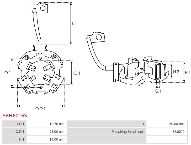 STARTER MOTOR BRUSH HOLDER - SBH6016S