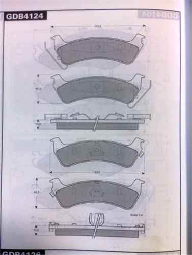 Brake Pad Set Inc. Wear Sensor GDB4124