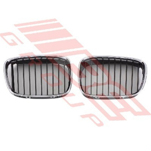 GRILLE - L/H - CHROME/BLACK - BMW 5'S E39 1996-2000