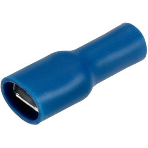 Crimp Terminal Female Blade Blue Terminal Entry 6.3 x 0.8mm Vinyl 100