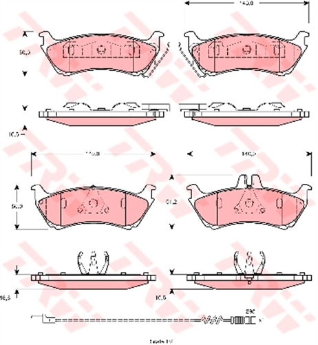 Brake Pad Set Inc. Wear Sensor (DB1430)