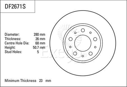 Brake Rotor 280mm 23 Min