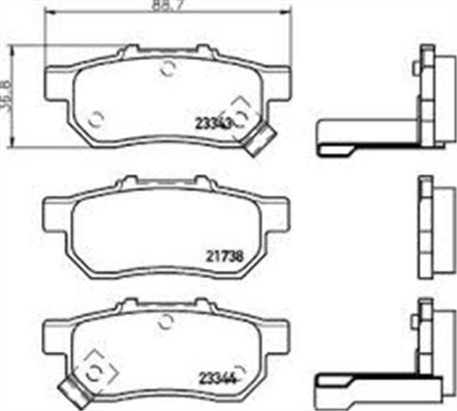 REAR DISC BRAKE PADS - HONDA CIVIC CERAMIC 88-01