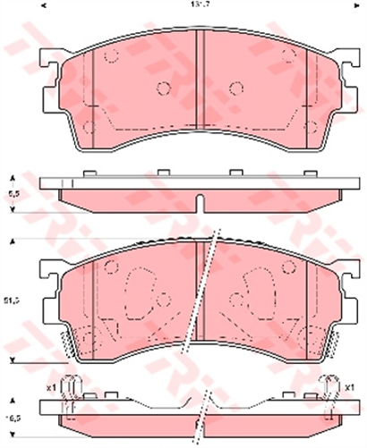 DTEC Brake Pad Set (DB1255)