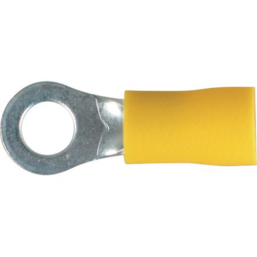 Crimp Terminal Ring Yellow ID 5mm Vinyl 100 Pce