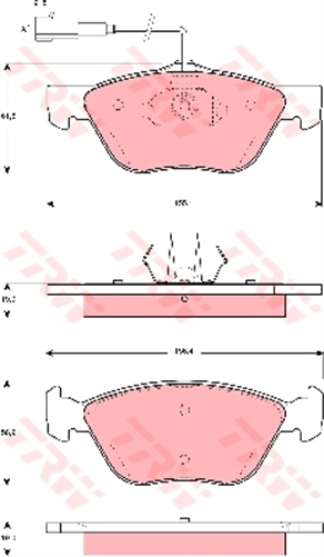 Brake Pad Set Inc. Wear Sensor (DB2037)