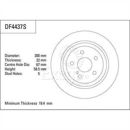 Disc Brake Rotor 300mm x 19.4 Min