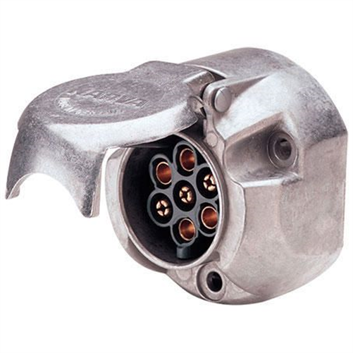 Trailer Socket 7 Pin Round Large - Metal