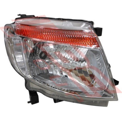 HEADLAMP - R/H - MANUAL - CHROME - FORD RANGER 2012