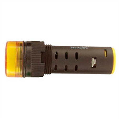 WARNING LIGHT NO FLASH 16MM LED 12V AMB 2B12NOFLASHAMBER