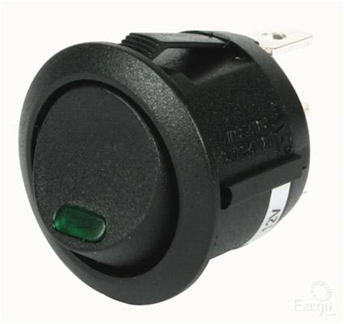 Rocker Switch On/Off SPST 12V Green Illuminated (Contacts Rated 10A @