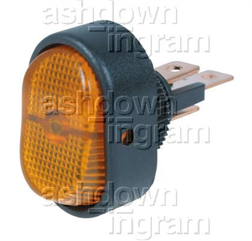 Rocker Switch On/Off/SPST 12V 30A Amber Illumination