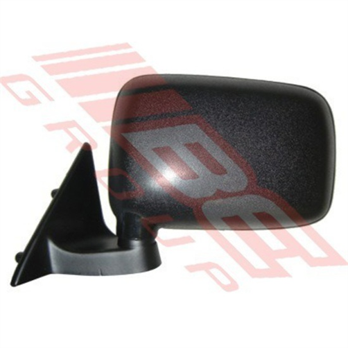 DOOR MIRROR - L/H - CORNER MOUNTED - BLK - MAZDA B SERIES 1986