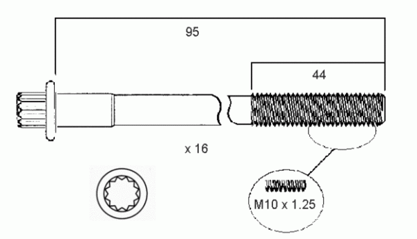 HEAD BOLT SET MITSUBISHI 6A12 HBS040