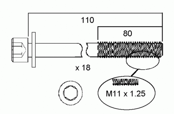 Cylinder Head Bolt Set HBS163