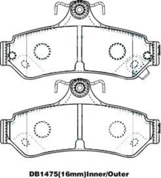 REAR DISC BRAKE PADS - TOYOTA CAMRY ACV3#,4  02-11 DB1475 E