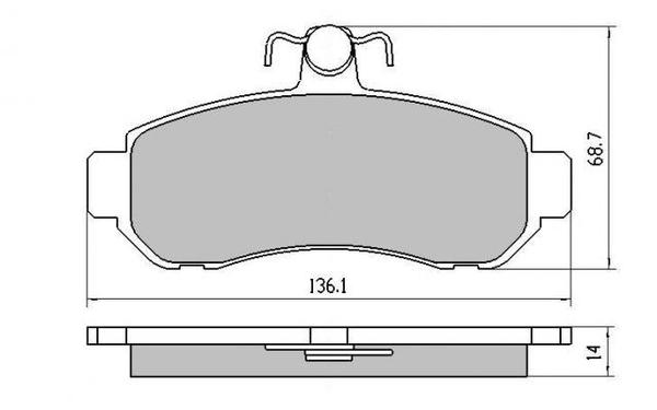 DB1203 E FRONT DISC BRAKE PADS - MITSUBISHI MAGNA 86-03