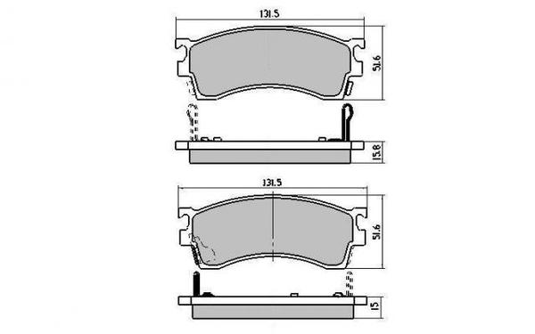 FRONT DISC BRAKE PADS - MAZDA 626 GE , GF 91-02 DB1255 E