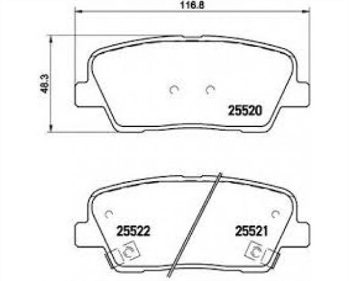 REAR BRAKE PAD SET - HYUNDAI SANTE FE KIA 58302-2WA00