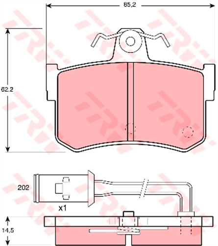 Brake Pad Set Inc. Wear Sensor (DB1197)