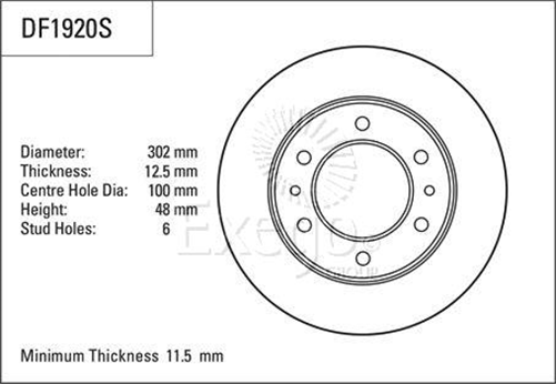 Disc Brake Rotor 303mm x 11.5 min