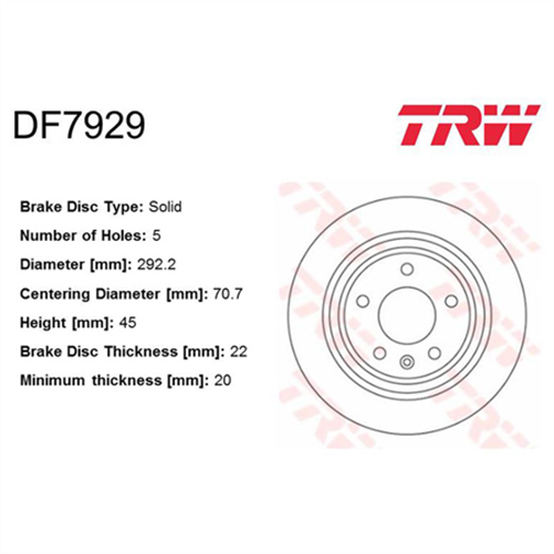 Disc Brake Rotor 292mm