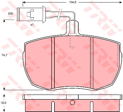 Brake Pad Set Inc. Wear Sensor (DB879)