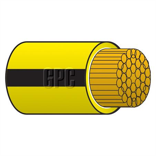 2mm Single Core Automotive Cable Yellow With Black Trace 50M