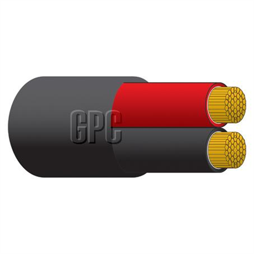 OEX 3mm Twin Core Automotive Cable, Red/Black, With Black Sheath