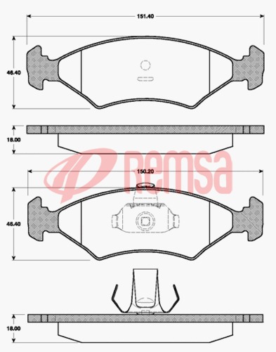 FDB1081 E FRONT DISC BRAKE PADS - FORD KA VENTD DISC F 96-