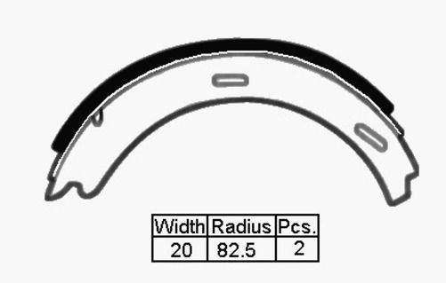 HANDBRAKE BRAKE SHOE MERCEDES A B C CLASS 164 x 20mm