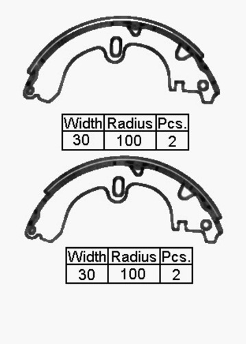 BRAKE SHOE REAR - TOYOTA COROLLA  AE8# 83-88 200